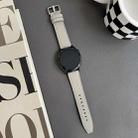 22mm xDfind Flat Head Black Shark Fine Grain Leather Watch Band(Grey) - 1
