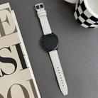22mm xDfind Flat Head Black Shark Fine Grain Leather Watch Band(Light Grey) - 1