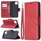 For OPPO Realme C11 Retro Lambskin Texture Pure Color Horizontal Flip PU Leather Case, with Holder & Card Slots & Wallet & Lanyard(Red) - 1