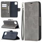For OPPO Realme C11 Retro Lambskin Texture Pure Color Horizontal Flip PU Leather Case, with Holder & Card Slots & Wallet & Lanyard(Grey) - 1