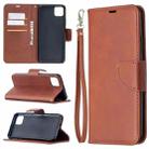 For OPPO Realme C11 Retro Lambskin Texture Pure Color Horizontal Flip PU Leather Case, with Holder & Card Slots & Wallet & Lanyard(Brown) - 1