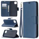 For OPPO Realme C11 Retro Lambskin Texture Pure Color Horizontal Flip PU Leather Case, with Holder & Card Slots & Wallet & Lanyard(Blue) - 1