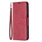 For OPPO Realme 6 Retro Lambskin Texture Pure Color Horizontal Flip PU Leather Case, with Holder & Card Slots & Wallet & Lanyard(Red) - 2