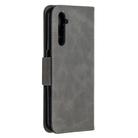 For OPPO Realme 6 Retro Lambskin Texture Pure Color Horizontal Flip PU Leather Case, with Holder & Card Slots & Wallet & Lanyard(Grey) - 3