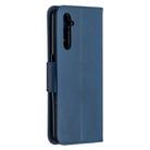 For OPPO Realme 6 Retro Lambskin Texture Pure Color Horizontal Flip PU Leather Case, with Holder & Card Slots & Wallet & Lanyard(Blue) - 3