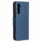 For OPPO Realme 6 Pro Retro Lambskin Texture Pure Color Horizontal Flip PU Leather Case, with Holder & Card Slots & Wallet & Lanyard(Blue) - 3