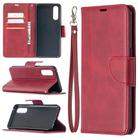 For OPPO Reno3 Pro Retro Lambskin Texture Pure Color Horizontal Flip PU Leather Case, with Holder & Card Slots & Wallet & Lanyard(Red) - 1