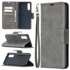 For OPPO Reno3 Pro Retro Lambskin Texture Pure Color Horizontal Flip PU Leather Case, with Holder & Card Slots & Wallet & Lanyard(Grey) - 1