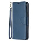 For OPPO Reno3 Pro Retro Lambskin Texture Pure Color Horizontal Flip PU Leather Case, with Holder & Card Slots & Wallet & Lanyard(Blue) - 2