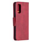 For OPPO Reno4 Pro 5G Retro Lambskin Texture Pure Color Horizontal Flip PU Leather Case, with Holder & Card Slots & Wallet & Lanyard(Red) - 3