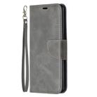 For OPPO Reno4 Pro 5G Retro Lambskin Texture Pure Color Horizontal Flip PU Leather Case, with Holder & Card Slots & Wallet & Lanyard(Grey) - 2