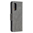 For OPPO Reno4 Pro 5G Retro Lambskin Texture Pure Color Horizontal Flip PU Leather Case, with Holder & Card Slots & Wallet & Lanyard(Grey) - 3