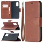 For OPPO Reno4 Pro 5G Retro Lambskin Texture Pure Color Horizontal Flip PU Leather Case, with Holder & Card Slots & Wallet & Lanyard(Brown) - 1