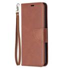 For OPPO Reno4 Pro 5G Retro Lambskin Texture Pure Color Horizontal Flip PU Leather Case, with Holder & Card Slots & Wallet & Lanyard(Brown) - 2