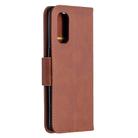 For OPPO Reno4 Pro 5G Retro Lambskin Texture Pure Color Horizontal Flip PU Leather Case, with Holder & Card Slots & Wallet & Lanyard(Brown) - 3