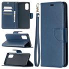 For OPPO Reno4 Pro 5G Retro Lambskin Texture Pure Color Horizontal Flip PU Leather Case, with Holder & Card Slots & Wallet & Lanyard(Blue) - 1