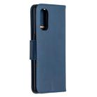 For OPPO Reno4 Pro 5G Retro Lambskin Texture Pure Color Horizontal Flip PU Leather Case, with Holder & Card Slots & Wallet & Lanyard(Blue) - 3