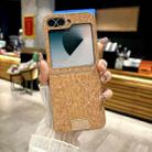 For Samsung Galaxy Z Flip6 5G Lamb Leather Cork PU + PC Brown Phone Case(Leather Texture) - 2