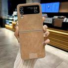 For Samsung Galaxy Z Flip4 5G Lamb Leather Cork PU + PC Brown Phone Case(Brown Edge) - 2