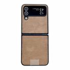 For Samsung Galaxy Z Flip3 5G Lamb Leather Cork PU + PC Brown Phone Case(Black Edge) - 1