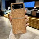 For Samsung Galaxy Z Flip3 5G Lamb Leather Cork PU + PC Brown Phone Case(Leather Texture) - 2