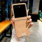 For Motorola Razr 50 / 60 Lamb Leather Cork PU + PC Brown Phone Case(Brown Edge) - 2