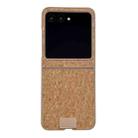 For Motorola Razr 50 / 60 Lamb Leather Cork PU + PC Brown Phone Case(Leather Texture) - 1