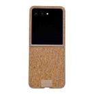 For Motorola Razr 50 Ultra Lamb Leather Cork PU + PC Brown Phone Case(Leather Texture) - 1