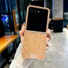 For Motorola Razr 50 Ultra Lamb Leather Cork PU + PC Brown Phone Case(Leather Texture) - 2
