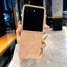 For Motorola Razr 60 Ultra Lamb Leather Cork PU + PC Brown Phone Case(Brown Edge) - 2