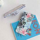 For iPhone 11 Pro Colorful Laser Flower Series TPU Mobile Phone Case with Folding Holder(Red Flower) - 2