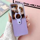 For Motorola Razr 60 Ultra Transparent Frame Jelly PU + PC Phone Case with Ring Holder(Purple) - 2