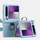 For Huawei Pura X Three Parts PC Skin Feel Shockproof Phone Case with Ring(Sky Blue) - 1