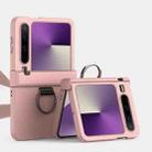 For Huawei Pura X Three Parts PC Skin Feel Shockproof Phone Case with Ring(Pink) - 1