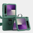For Huawei Pura X Three Parts PC Skin Feel Shockproof Phone Case with Ring(Green) - 1