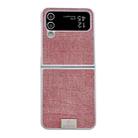 For Samsung Galaxy Z Flip4 5G Silver Frame Denim PU + PC Phone Case(Pink) - 1