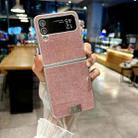 For Samsung Galaxy Z Flip4 5G Silver Frame Denim PU + PC Phone Case(Pink) - 2