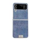 For Samsung Galaxy Z Flip3 5G Silver Frame Denim PU + PC Phone Case(Blue) - 1