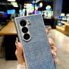 For Samsung Galaxy Z Fold6 5G Silver Frame Denim PU + PC Phone Case(Blue) - 3