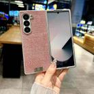 For Samsung Galaxy Z Fold4 5G Silver Frame Denim PU + PC Phone Case(Pink) - 2