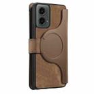 For Motorola Moto G 2024 5G CaseNeo MagSafe RFID Anti-theft Zipper Wallet Retro Leather Phone Case(Brown) - 3