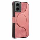 For Motorola Moto G 2024 5G CaseNeo MagSafe RFID Anti-theft Zipper Wallet Retro Leather Phone Case(Pink) - 3