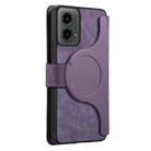 For Motorola Moto G 2024 5G CaseNeo MagSafe RFID Anti-theft Zipper Wallet Retro Leather Phone Case(Purple) - 3
