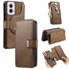 For Motorola Moto G Power 2024 CaseNeo MagSafe RFID Anti-theft Zipper Wallet Retro Leather Phone Case(Brown) - 1