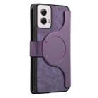 For Motorola Moto G Power 2024 CaseNeo MagSafe RFID Anti-theft Zipper Wallet Retro Leather Phone Case(Purple) - 3