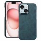For iPhone 15 Plus / 14 Plus Retro Texture MagSafe Phone Case(Blue) - 1