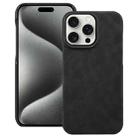 For iPhone 15 Pro Max Retro Texture MagSafe Phone Case(Black) - 1