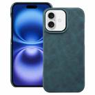 For iPhone 16 Retro Texture MagSafe Phone Case(Blue) - 1