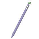 For Apple Pencil 1 Contrasting Color Mint Leaf Silicone Non-slip Protective Cover(Purple) - 1