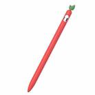 For Apple Pencil 1 Contrasting Color Mint Leaf Silicone Non-slip Protective Cover(Red) - 1